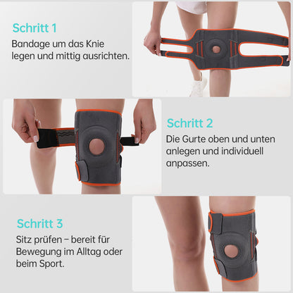 Stabilisierende Kniebandage mit Federstützen & Komfortpolster