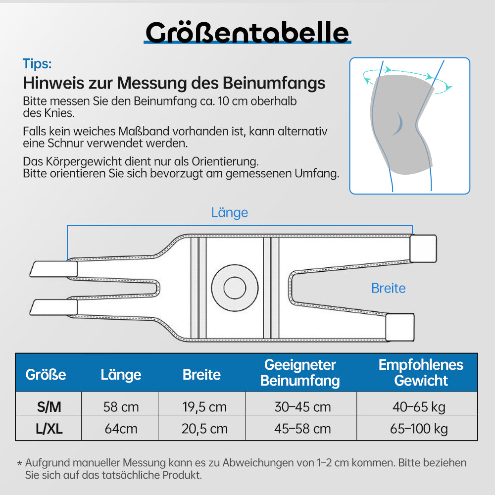 Stabilisierende Kniebandage mit Federstützen & Komfortpolster