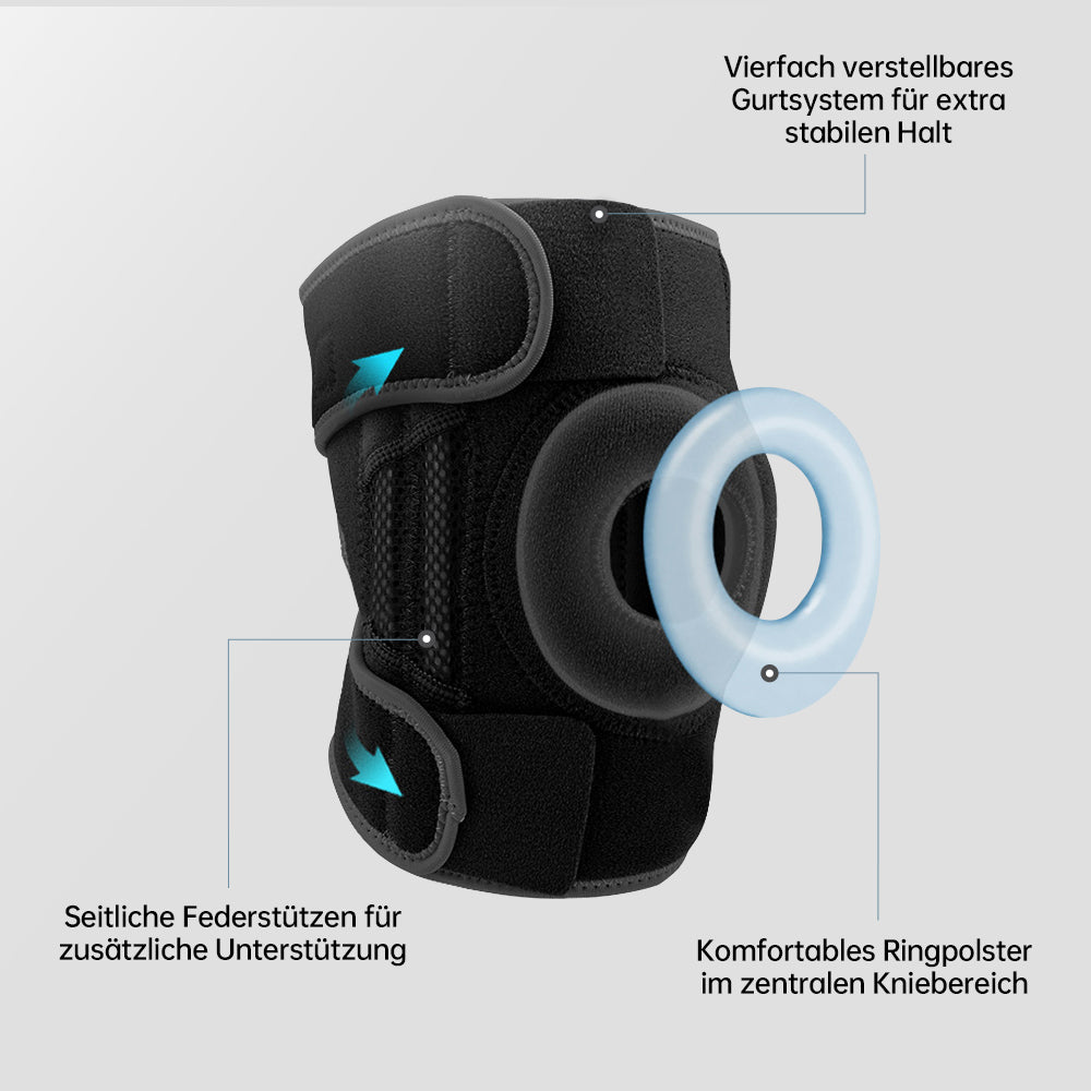 Stabilisierende Kniebandage mit Federstützen & Komfortpolster
